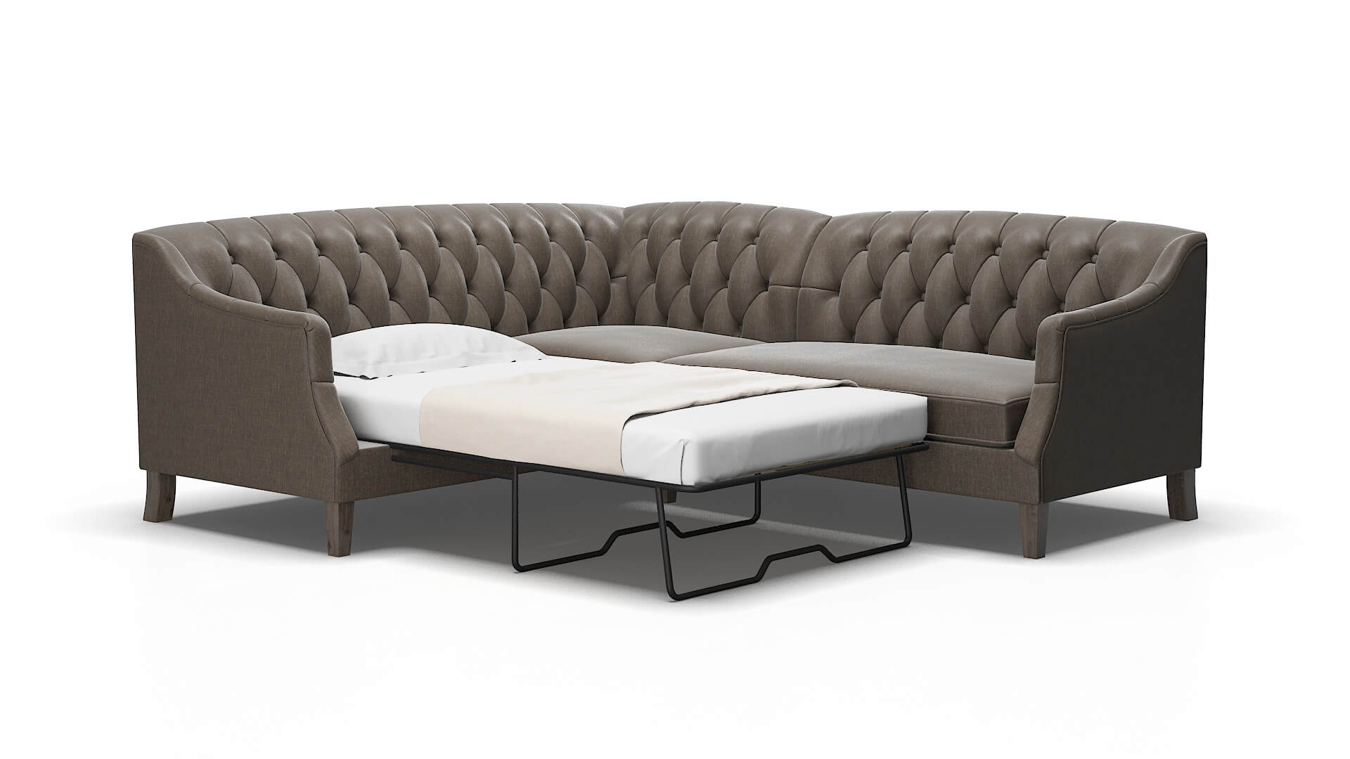 Shiraz Keylargo bark Sectional sleeper Espresso Legs  2
