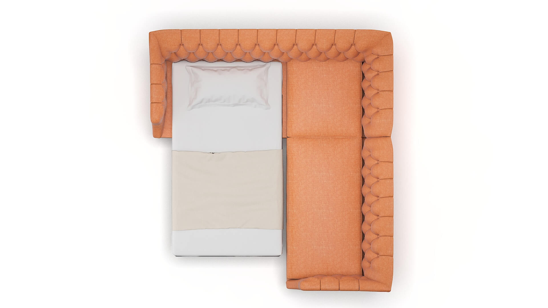 Shiraz Keylargo Terracotta Sectional Sleeper Espresso legs 3