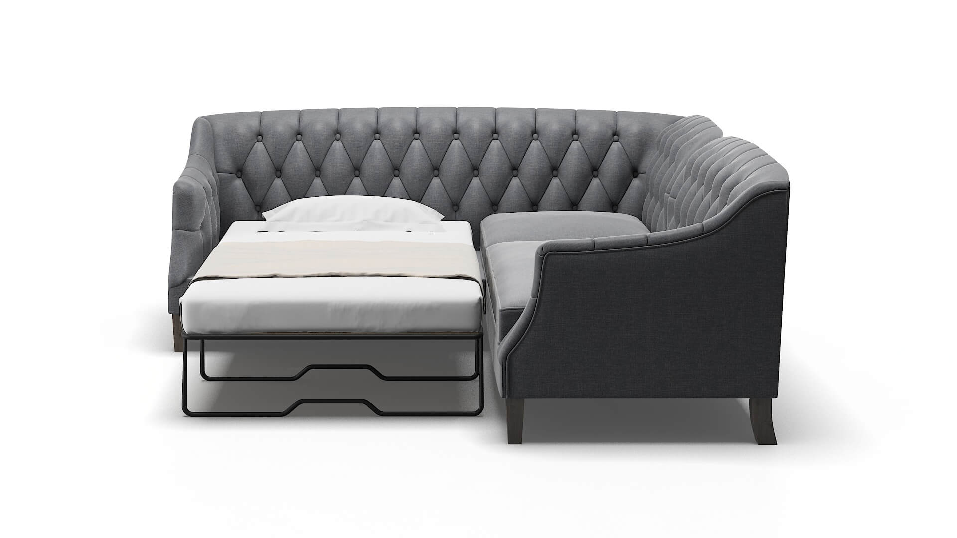 Shiraz Lana Onyx Sectional Sleeper Espresso legs 1