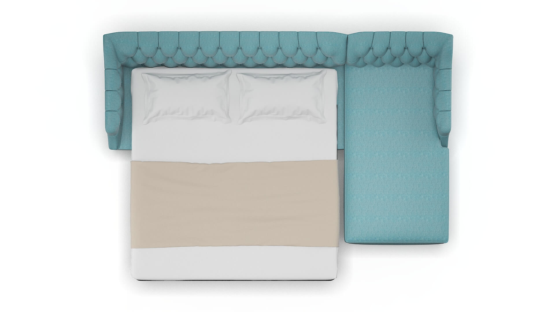 Shiraz Lana Peacock Panel Sleeper Espresso legs 3