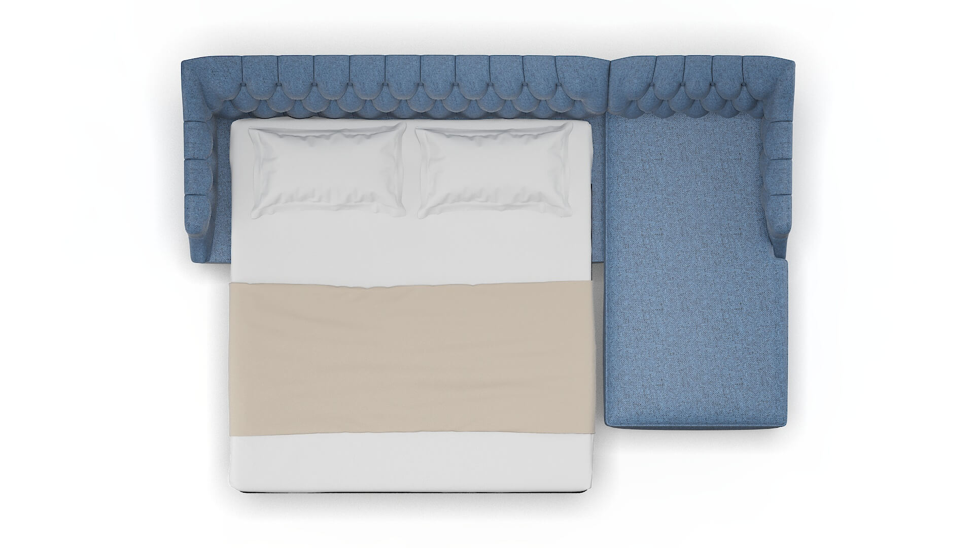 Shiraz Leslie Indigo Panel Sleeper Espresso legs 3