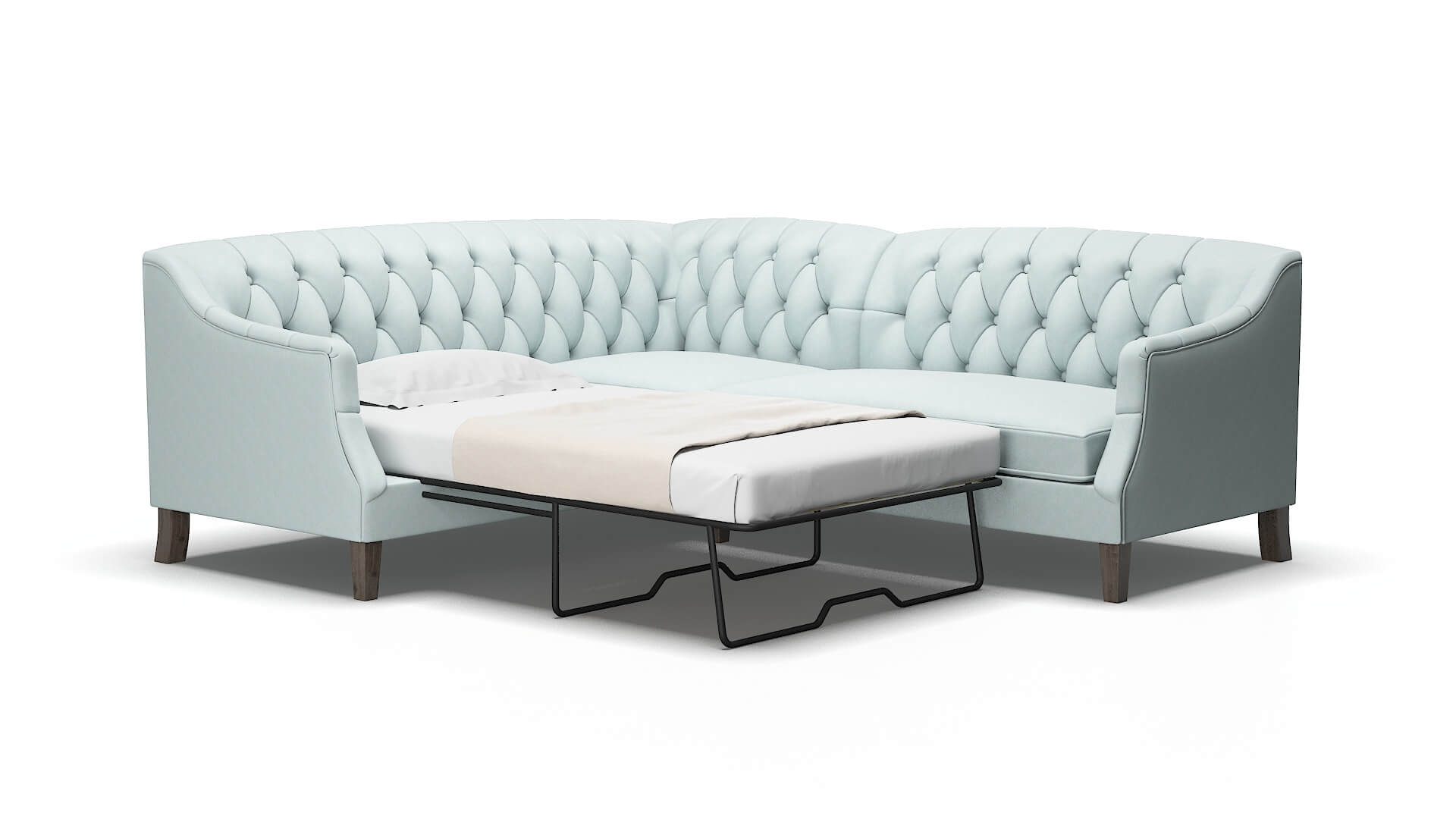 Shiraz Leslie robins_egg Sectional sleeper Espresso Legs  2