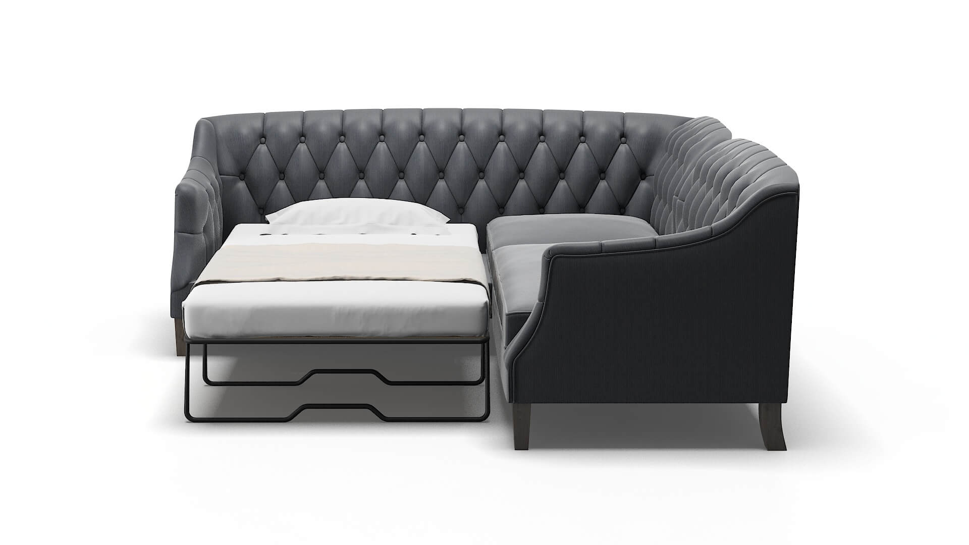 Shiraz Malibu Sea Sectional Sleeper Espresso legs 1