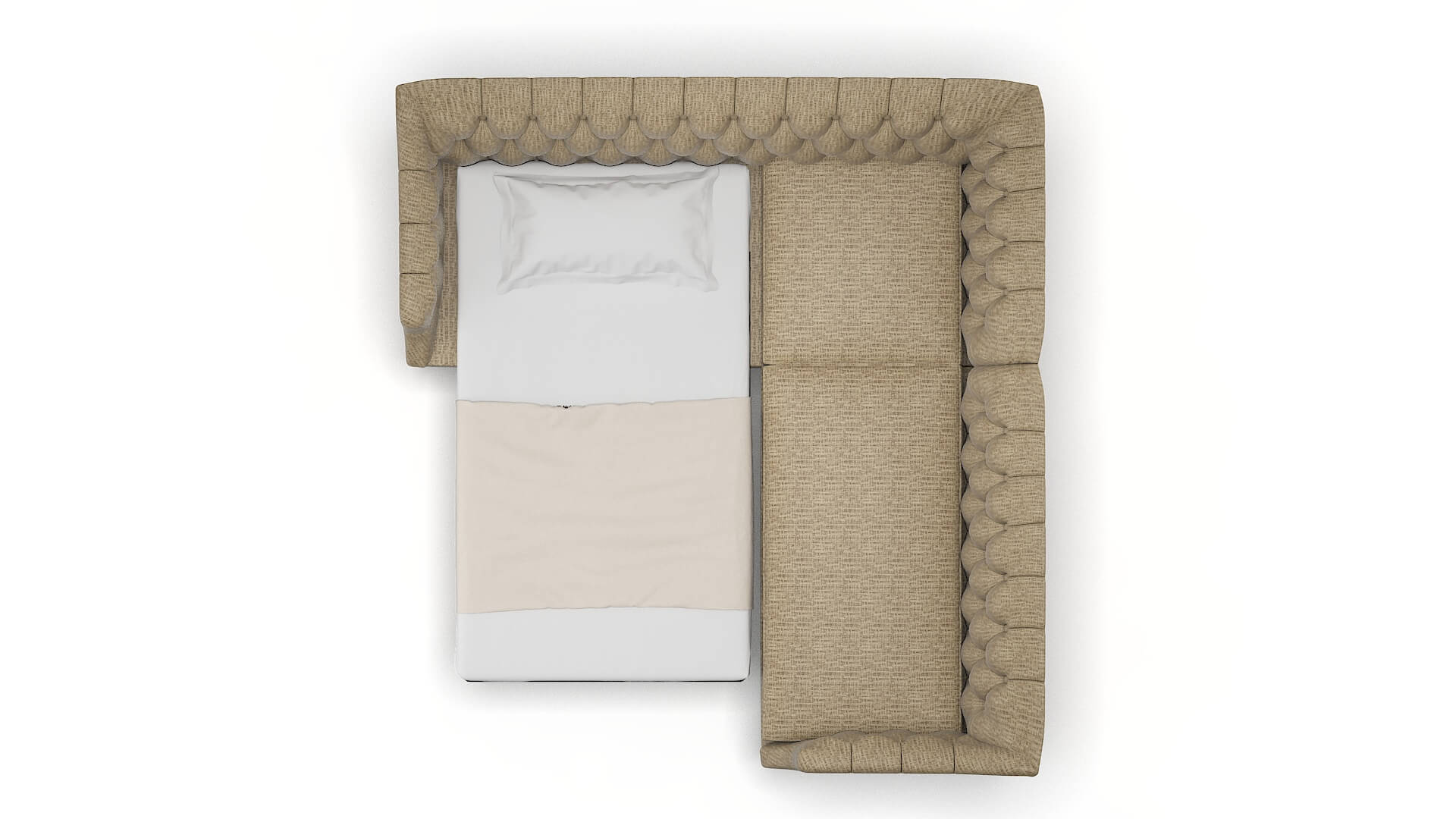 Shiraz Marcy Camel Sectional Sleeper Espresso legs 3