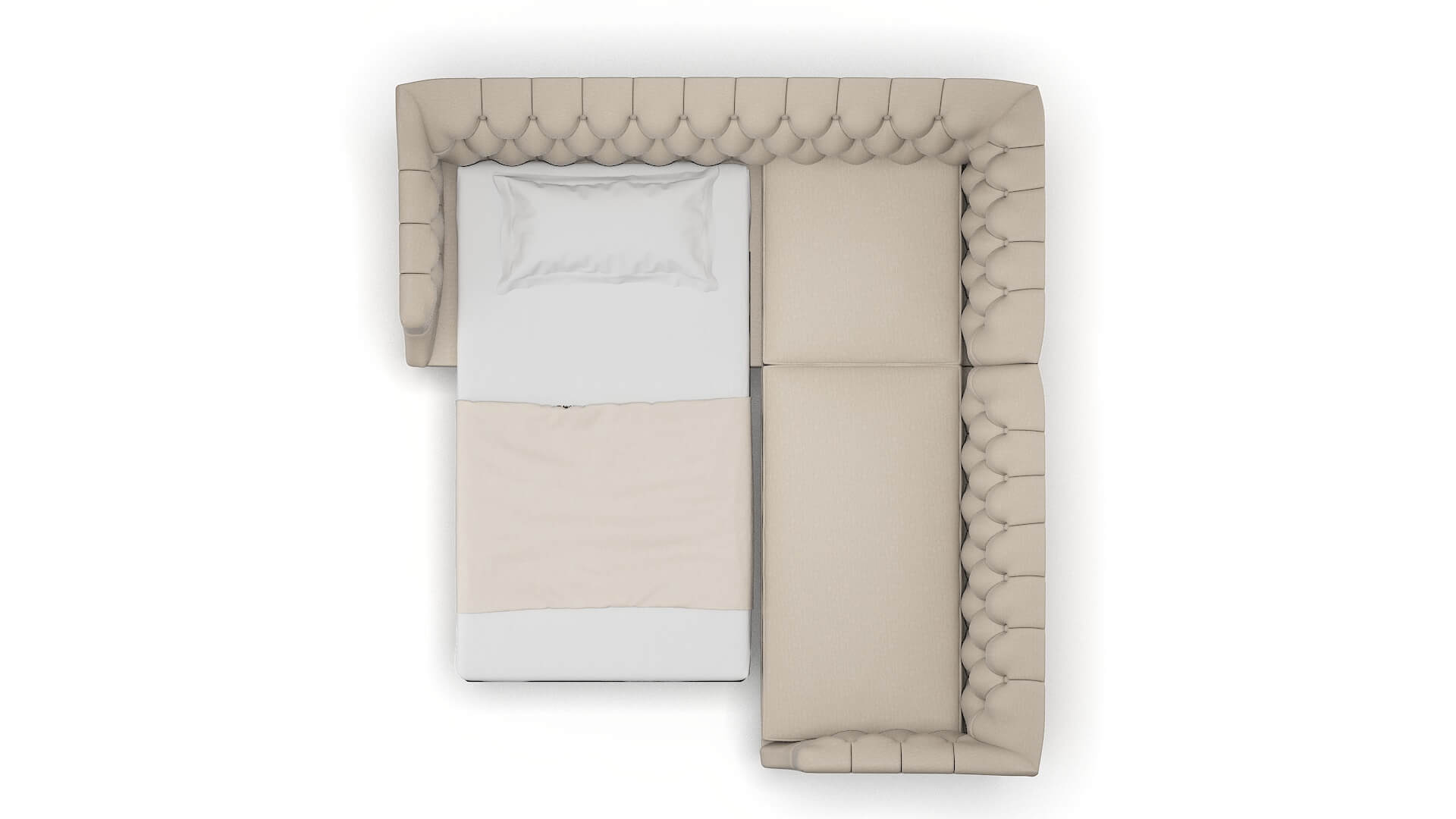 Shiraz Naples Almond Sectional Sleeper Espresso legs 3