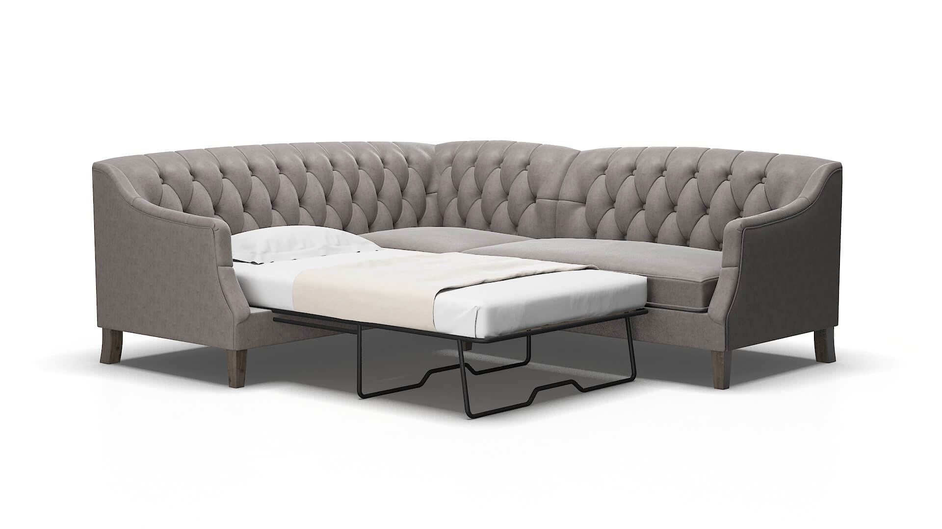 Shiraz Noble otter Sectional sleeper Espresso Legs  2