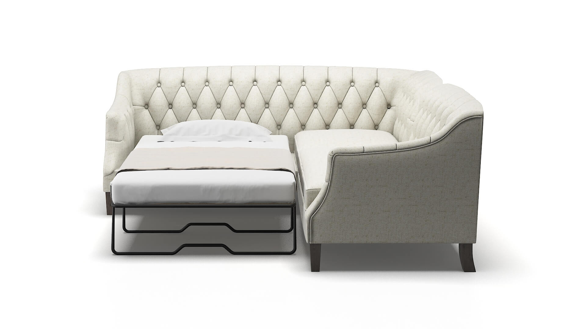 Shiraz Oceanside Birch Sectional Sleeper Espresso legs 1