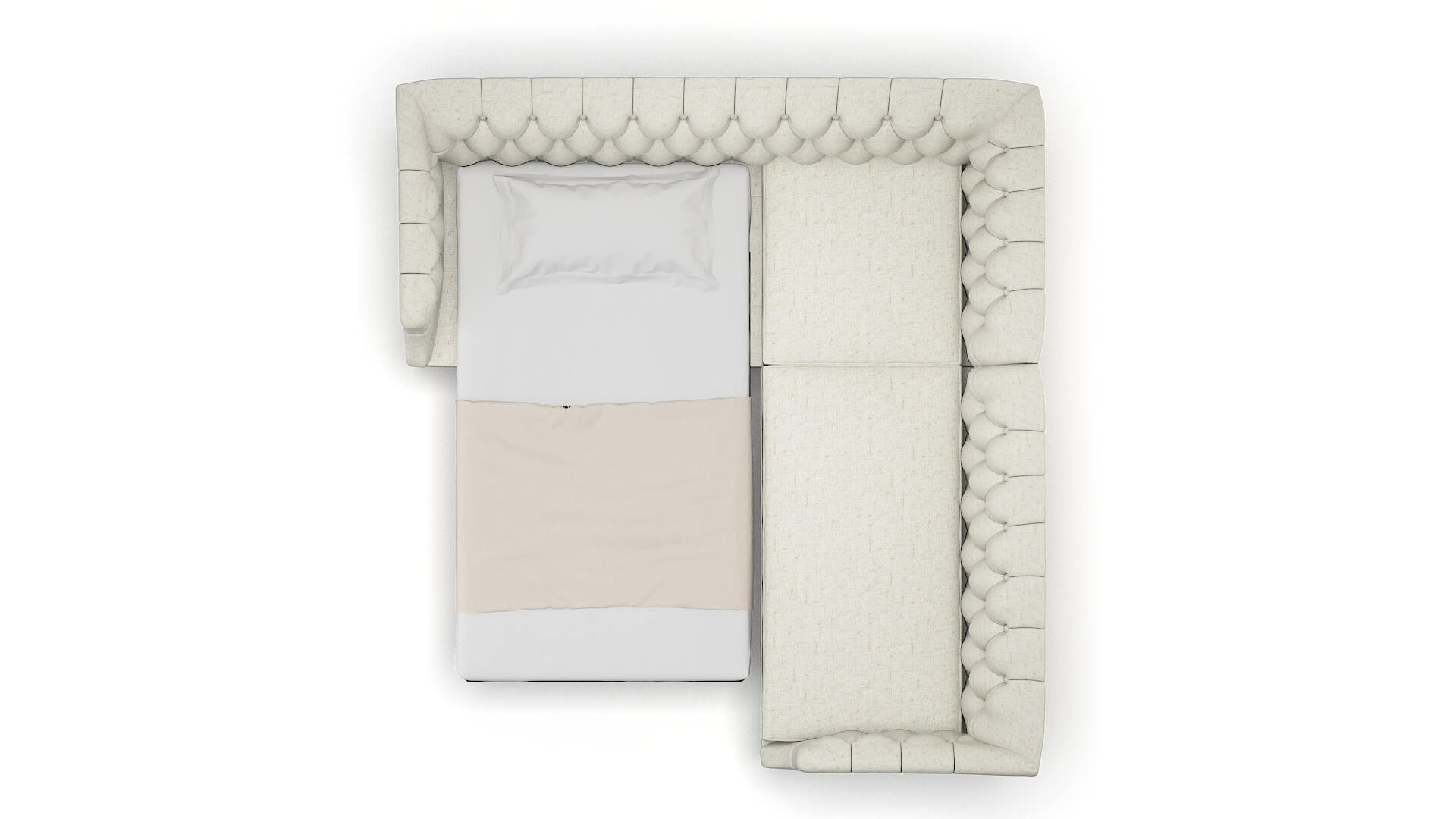 Shiraz Oceanside Birch Sectional Sleeper Espresso legs 3