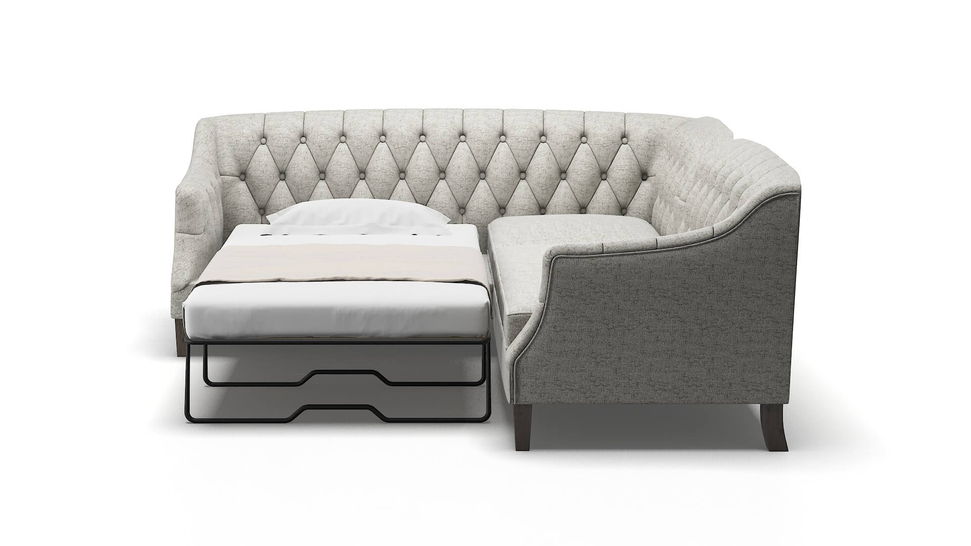 Shiraz Oceanside Granite Sectional Sleeper Espresso legs 1