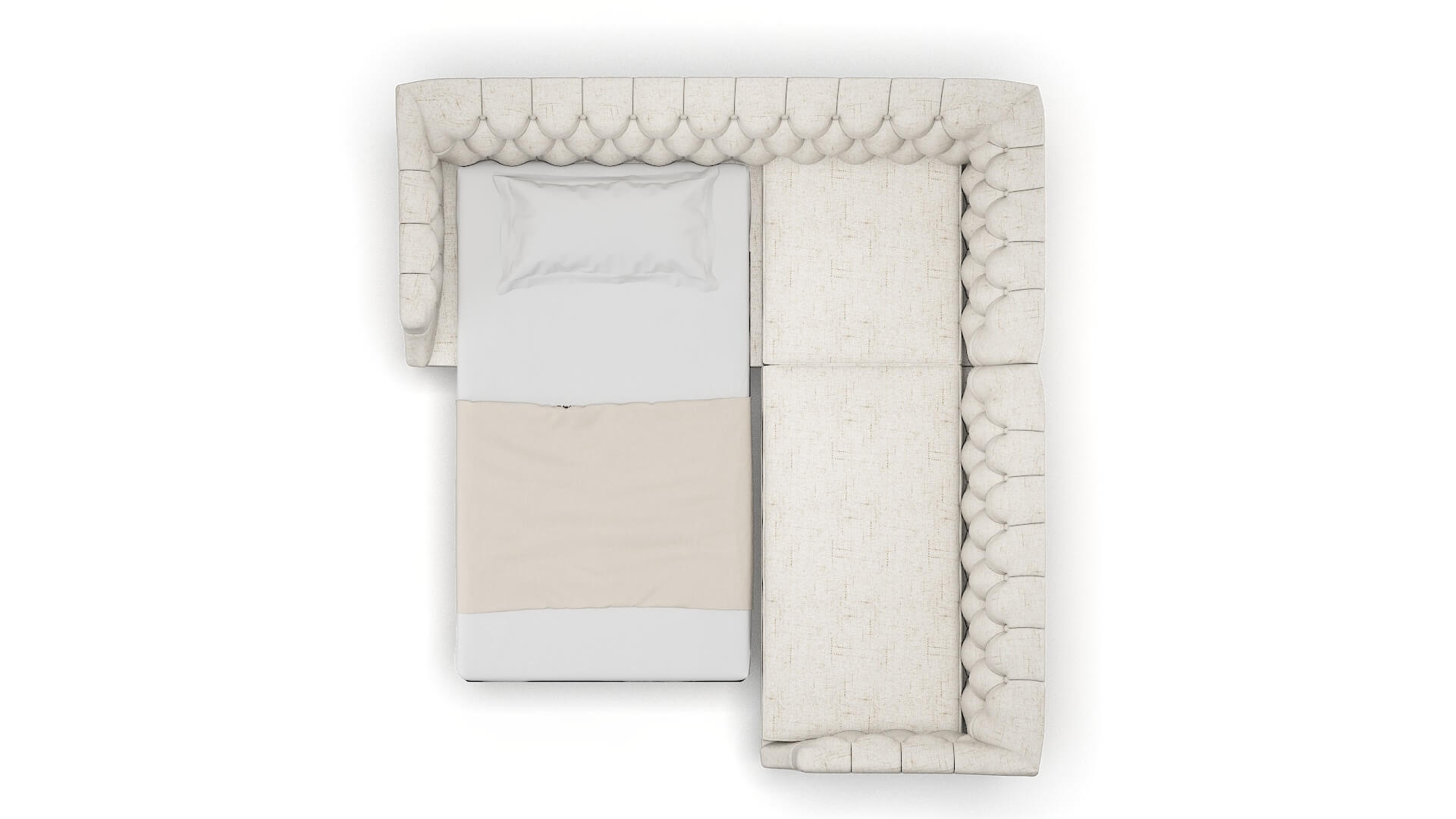 Shiraz Oceanside Natural Sectional Sleeper Espresso legs 3