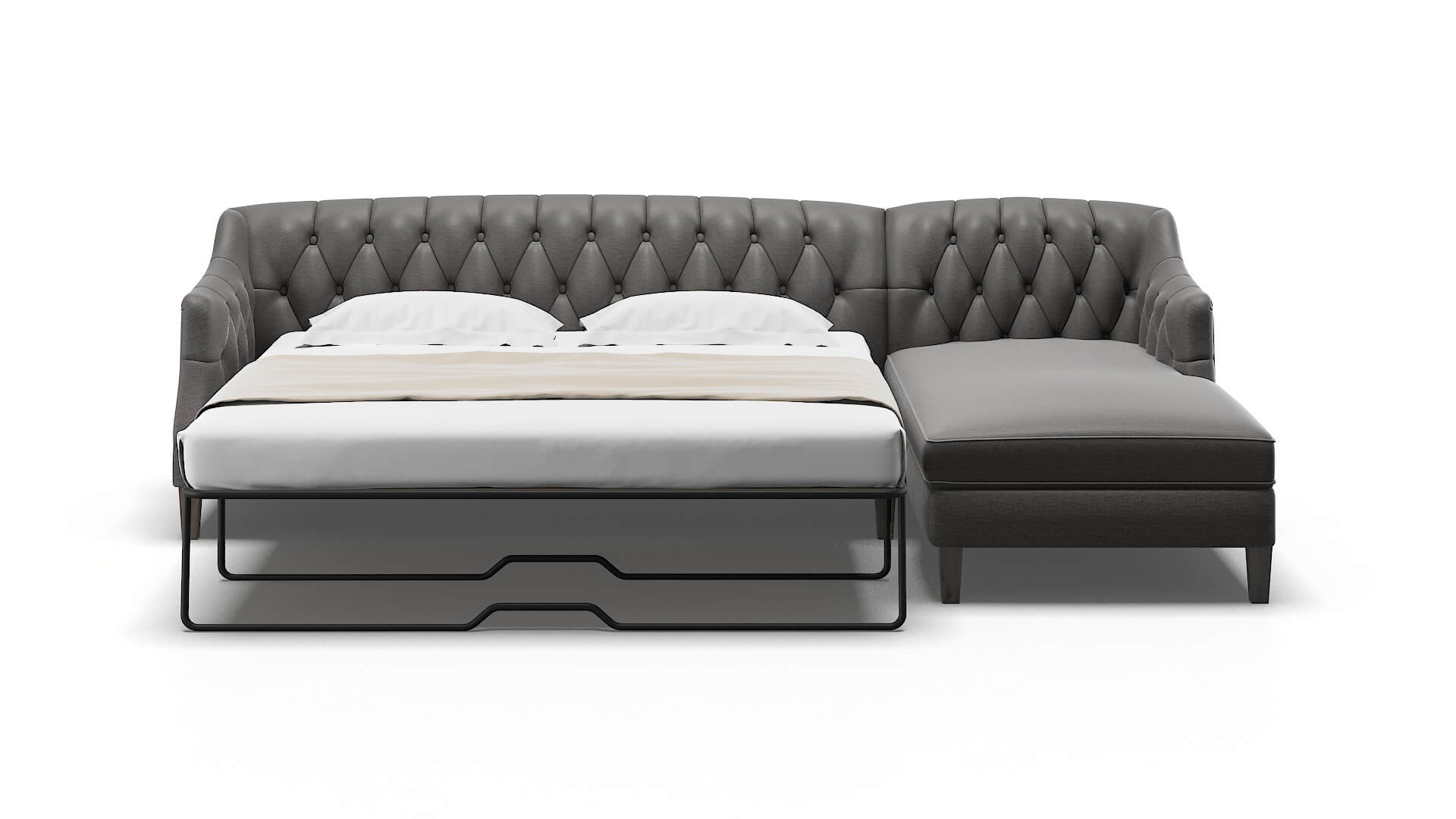 Shiraz Oscar Charcoal Panel Sleeper Espresso legs 1