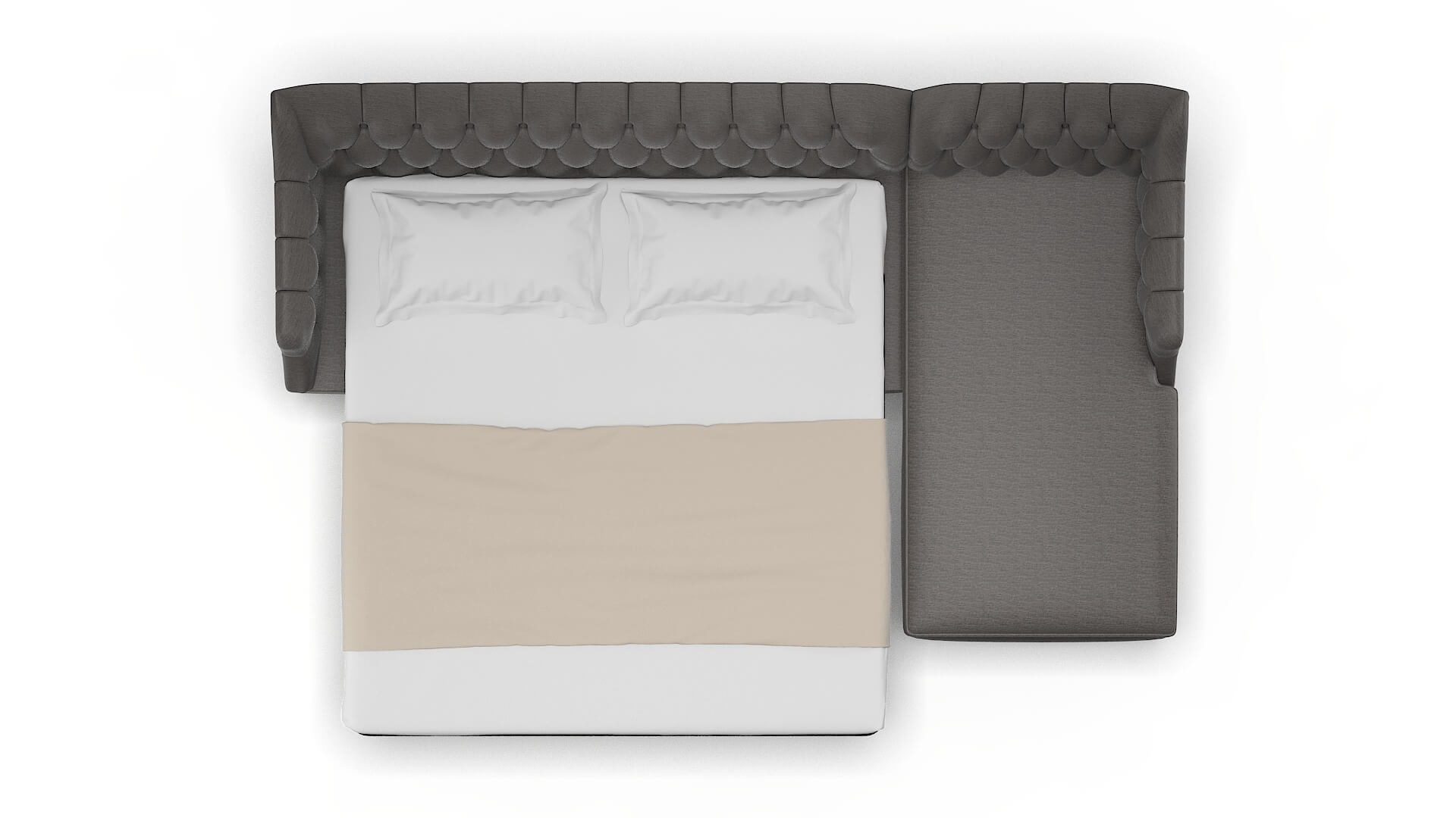 Shiraz Oscar Charcoal Panel Sleeper Espresso legs 3