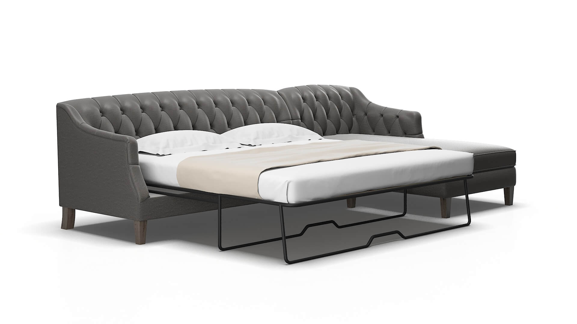 Shiraz Oscar grey Panel sleeper Espresso Legs  2