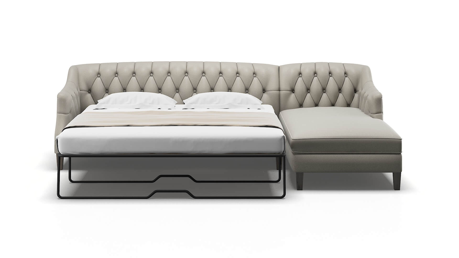 Shiraz Oscar Silver Panel Sleeper Espresso legs 1