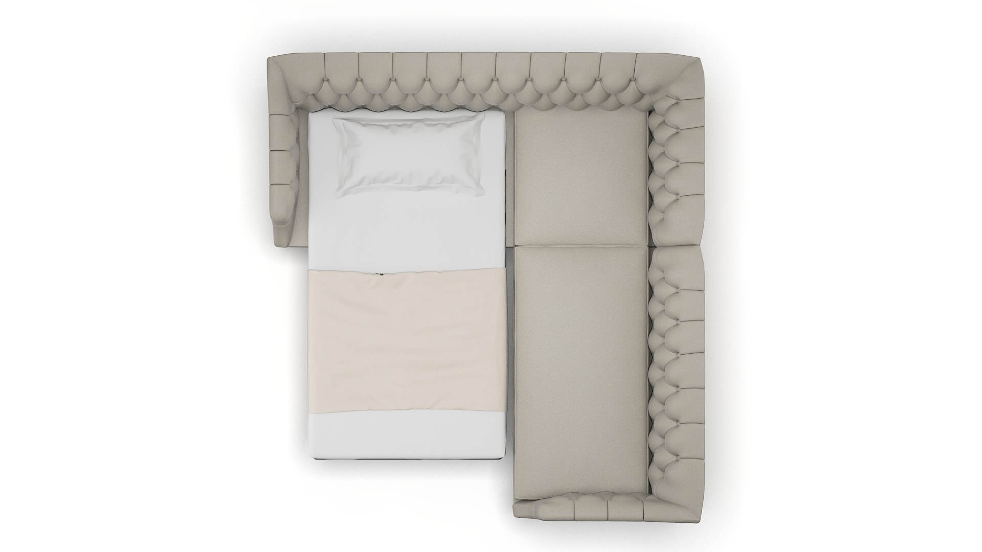 Shiraz Oscar Silver Sectional Sleeper Espresso legs 3