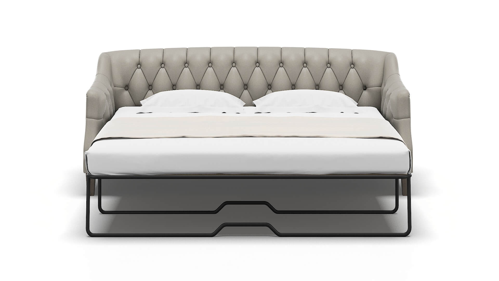 Shiraz Oscar Silver Sofa Sleeper Espresso legs 1