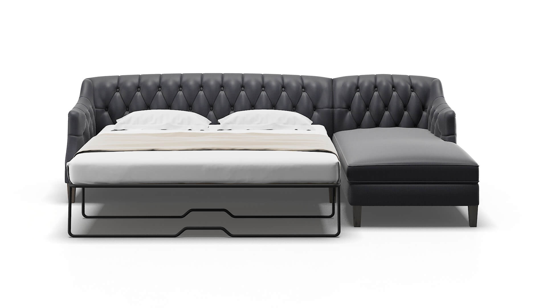 Shiraz Parker Midnight Panel Sleeper Espresso legs 1