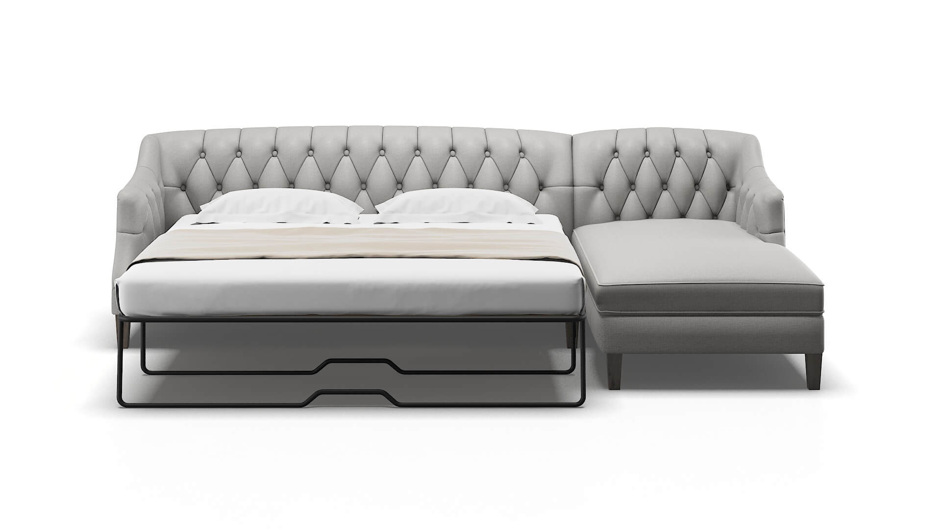 Shiraz Parker Silver Panel Sleeper Espresso legs 1