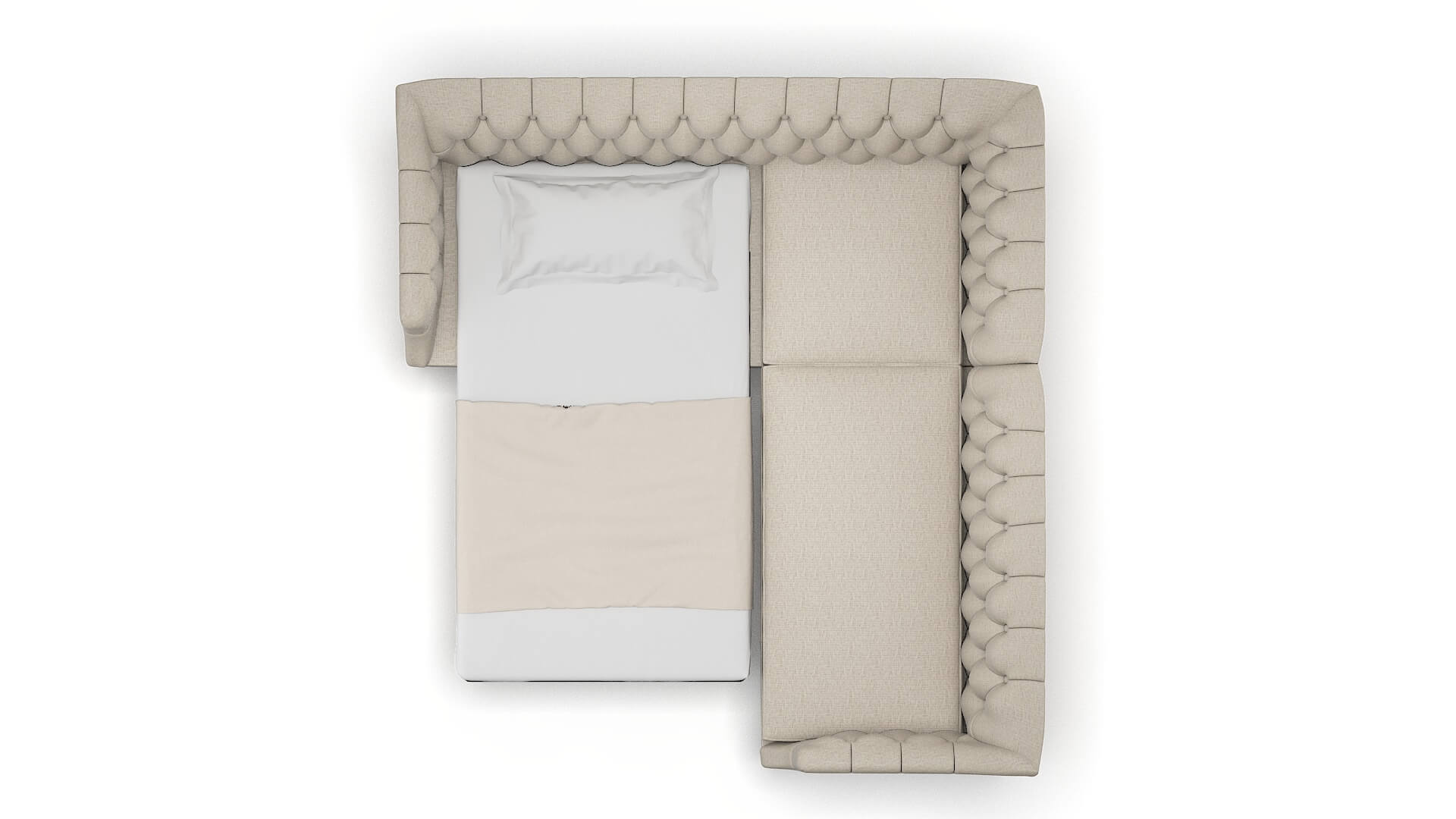 Shiraz Parker Wheat Sectional Sleeper Espresso legs 3