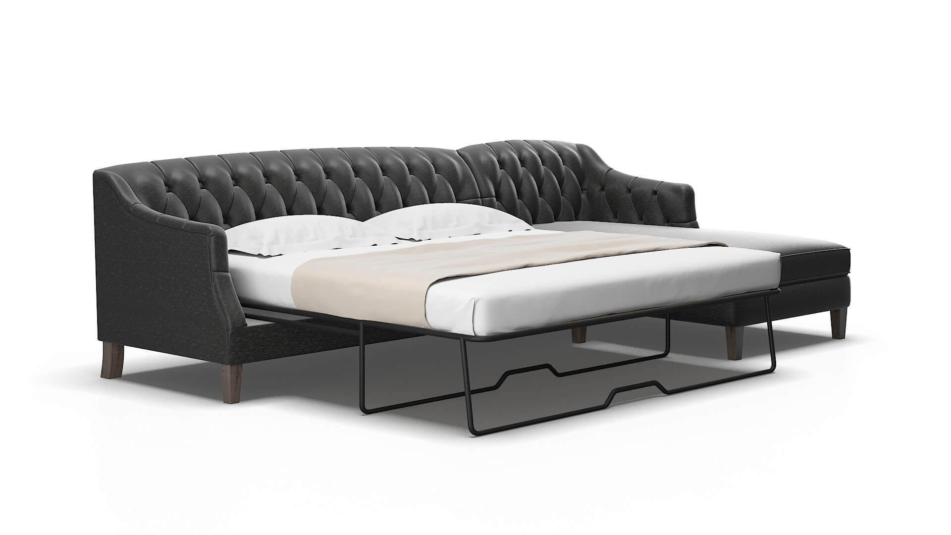 Shiraz Phoenix Charcoal Panel Sleeper Espresso Legs 2