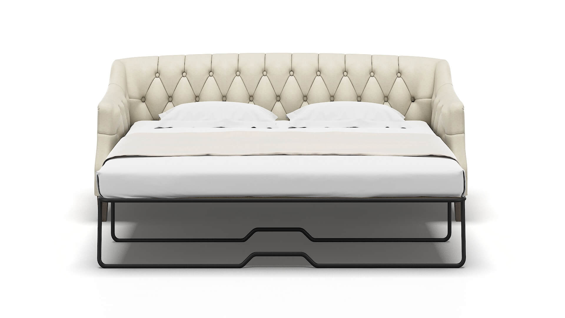 Shiraz Phoenix Ivory Sofa Sleeper Espresso legs 1