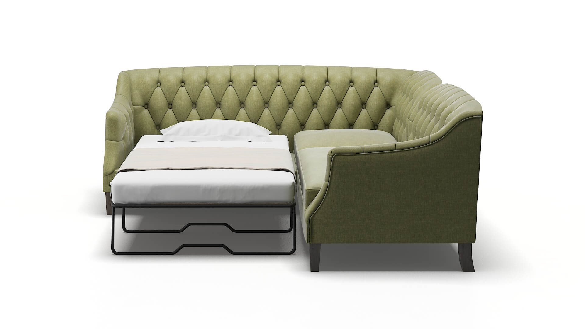 Shiraz Portland Basil Sectional Sleeper Espresso legs 1
