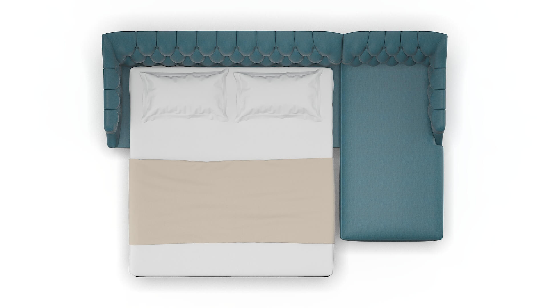 Shiraz Portland Prussian Panel Sleeper Espresso legs 3