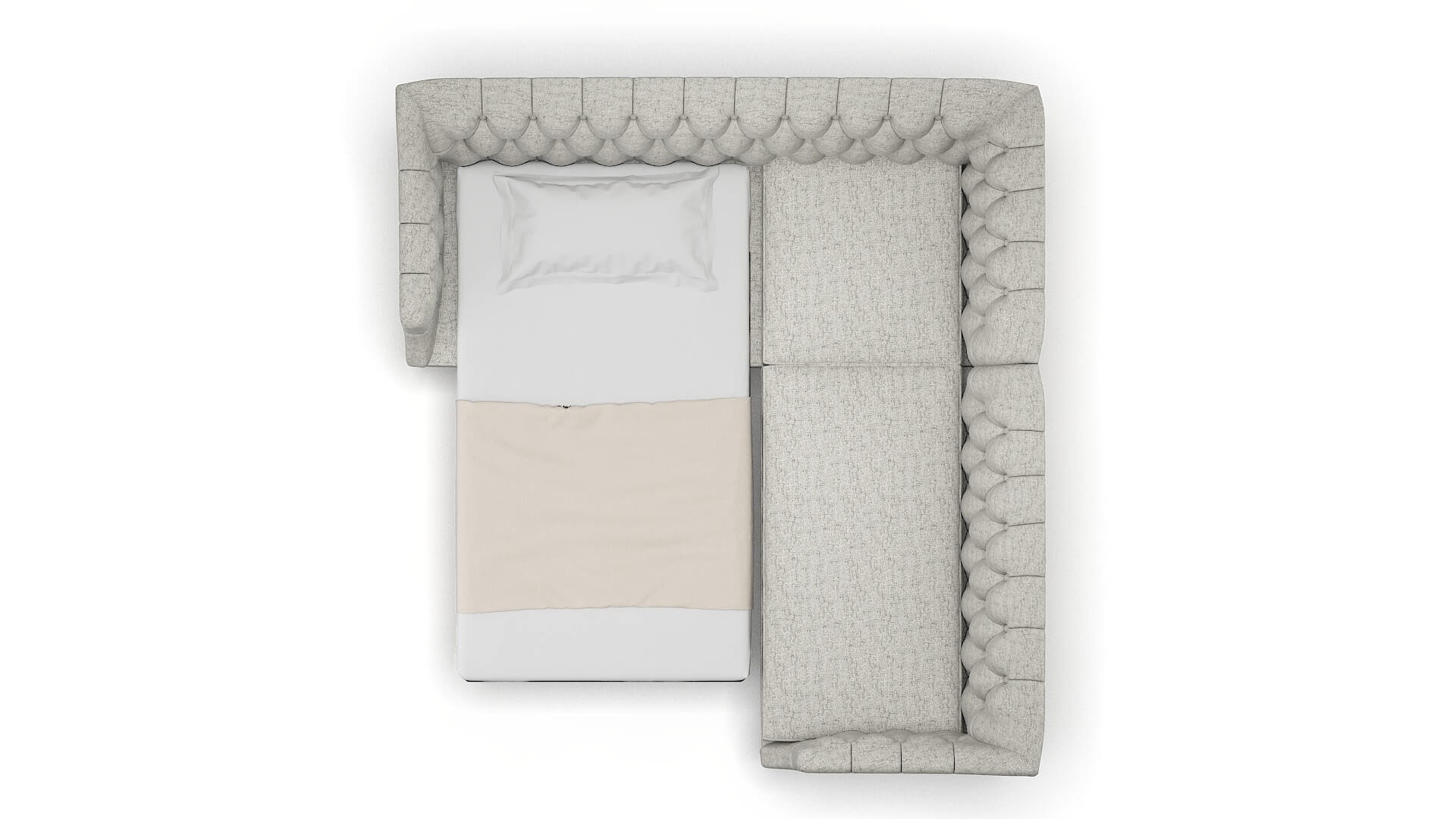 Shiraz Prime Gravel Sectional Sleeper Espresso legs 3