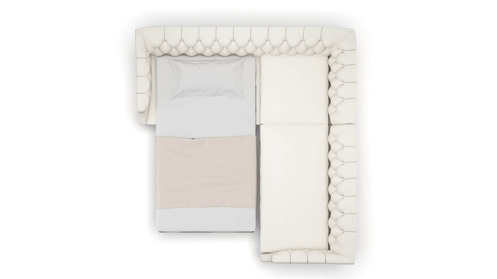 Shiraz R_prize Cream Sectional Sleeper Espresso legs 3