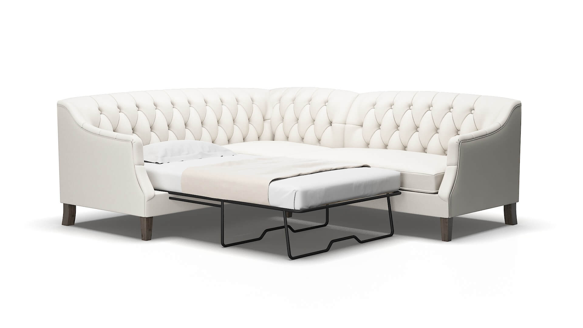 Shiraz Redondo Pearl Sectional Sleeper Espresso legs 2