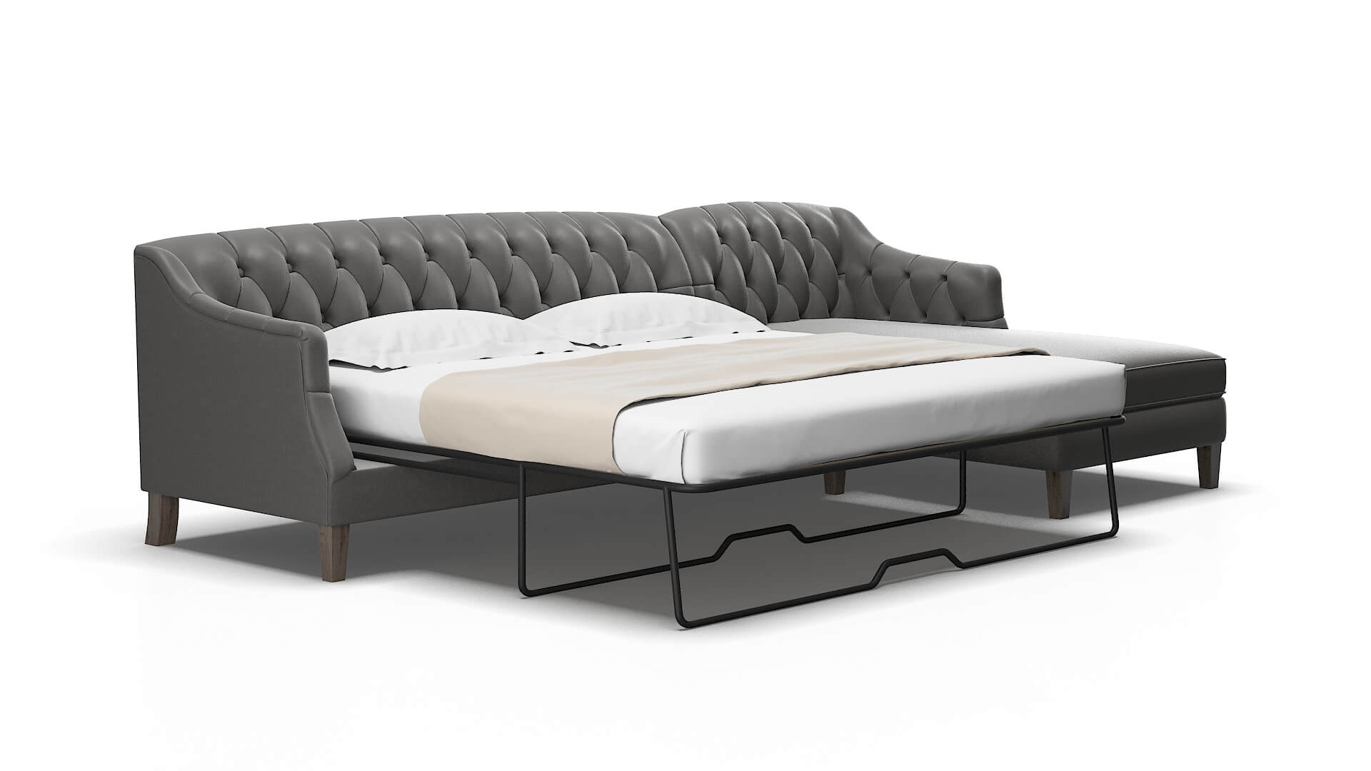 Shiraz Rocket Charcoal Panel Sleeper Espresso legs 2