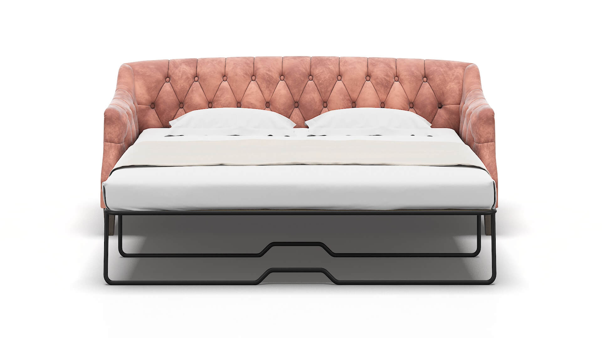 Shiraz Royale Blush Sofa Sleeper Espresso legs 1