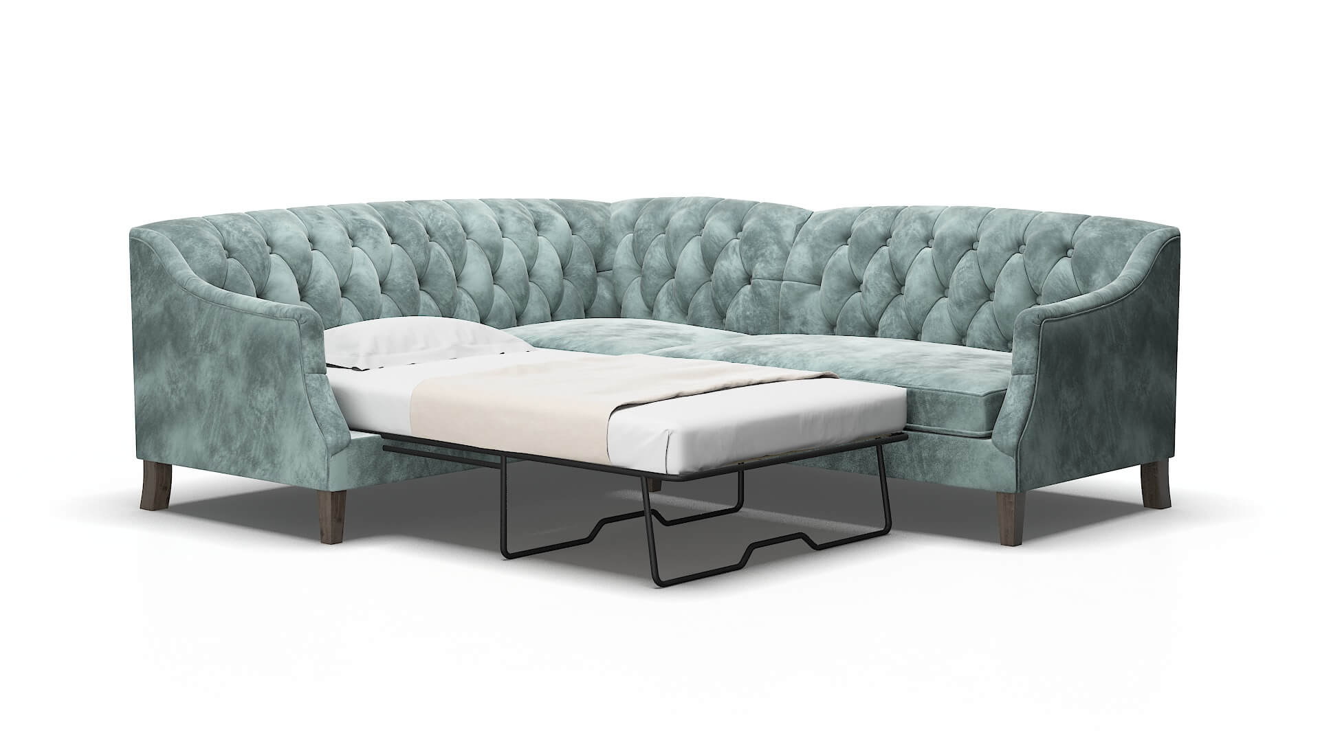 Shiraz Royale cloud Sectional sleeper Espresso Legs  2