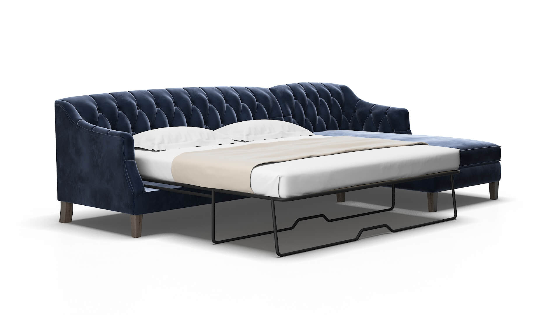 Shiraz Royale cobalt Panel sleeper Espresso Legs  2