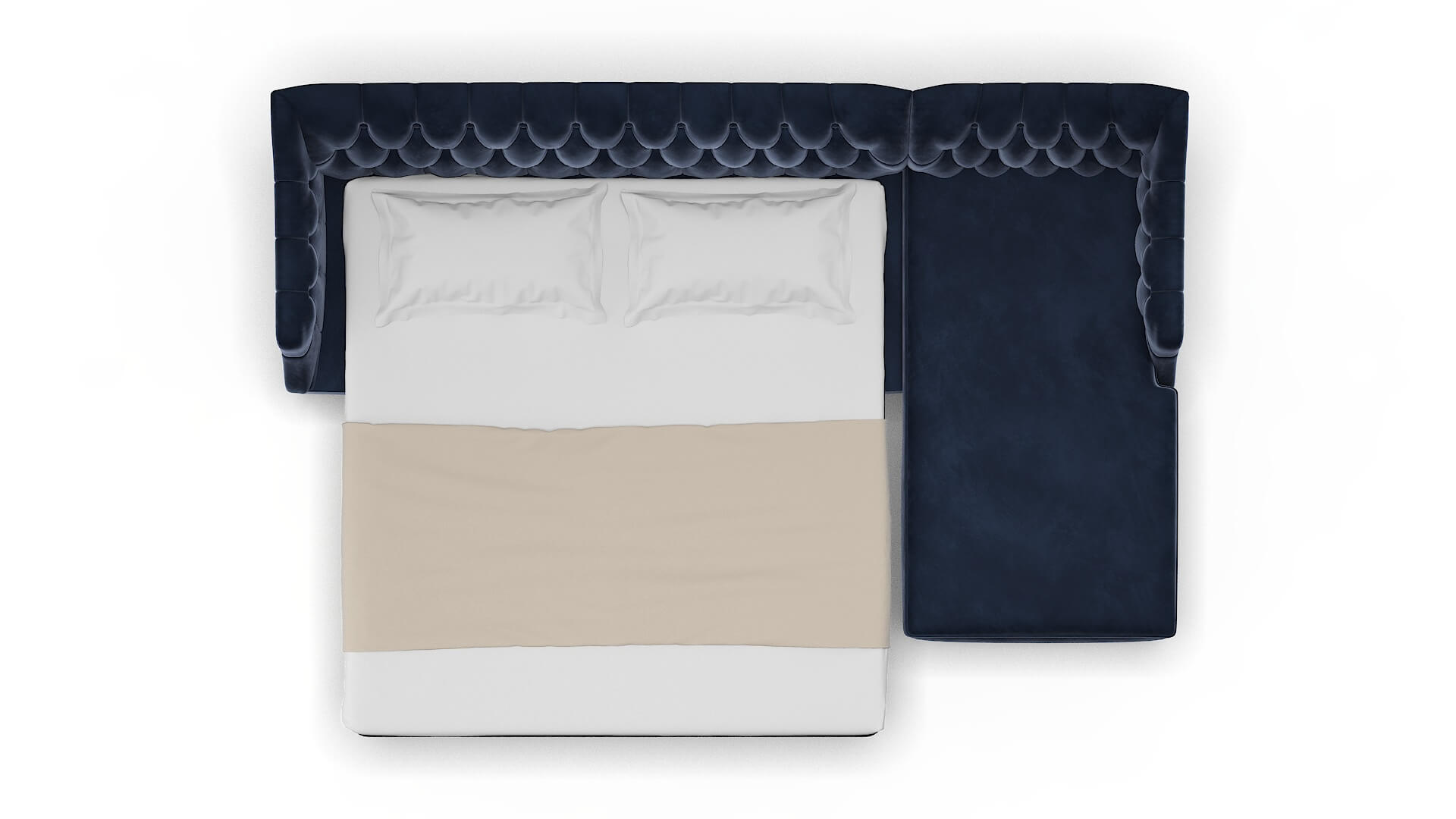 Shiraz Royale Cobalt Panel Sleeper Espresso legs 3