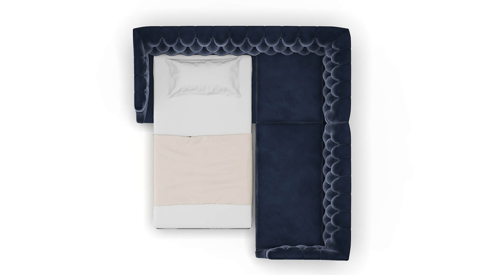 Shiraz Royale Cobalt Sectional Sleeper Espresso legs 3