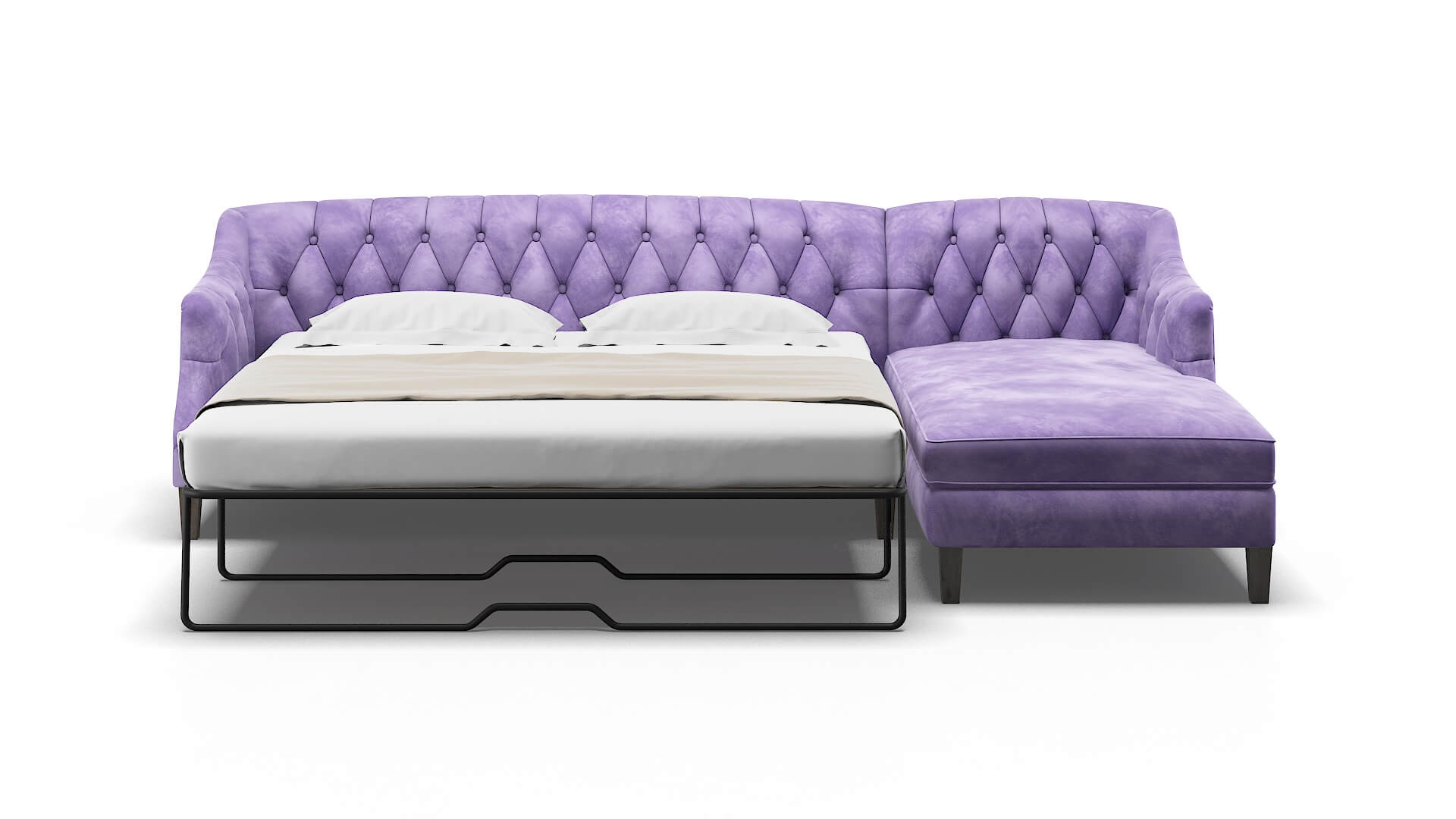 Shiraz Royale Lavender Panel Sleeper Espresso legs 1