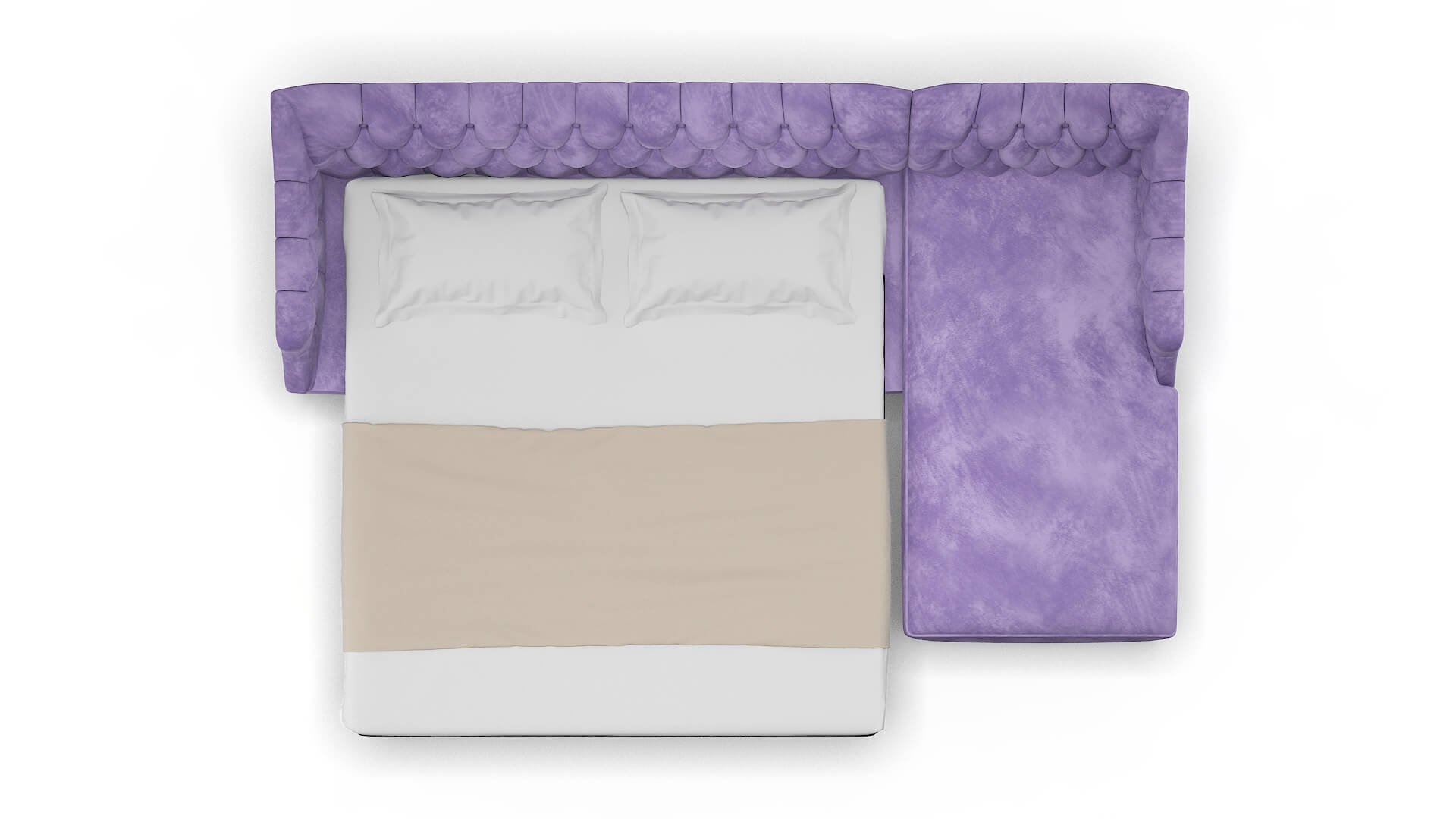 Shiraz Royale Lavender Panel Sleeper Espresso legs 3