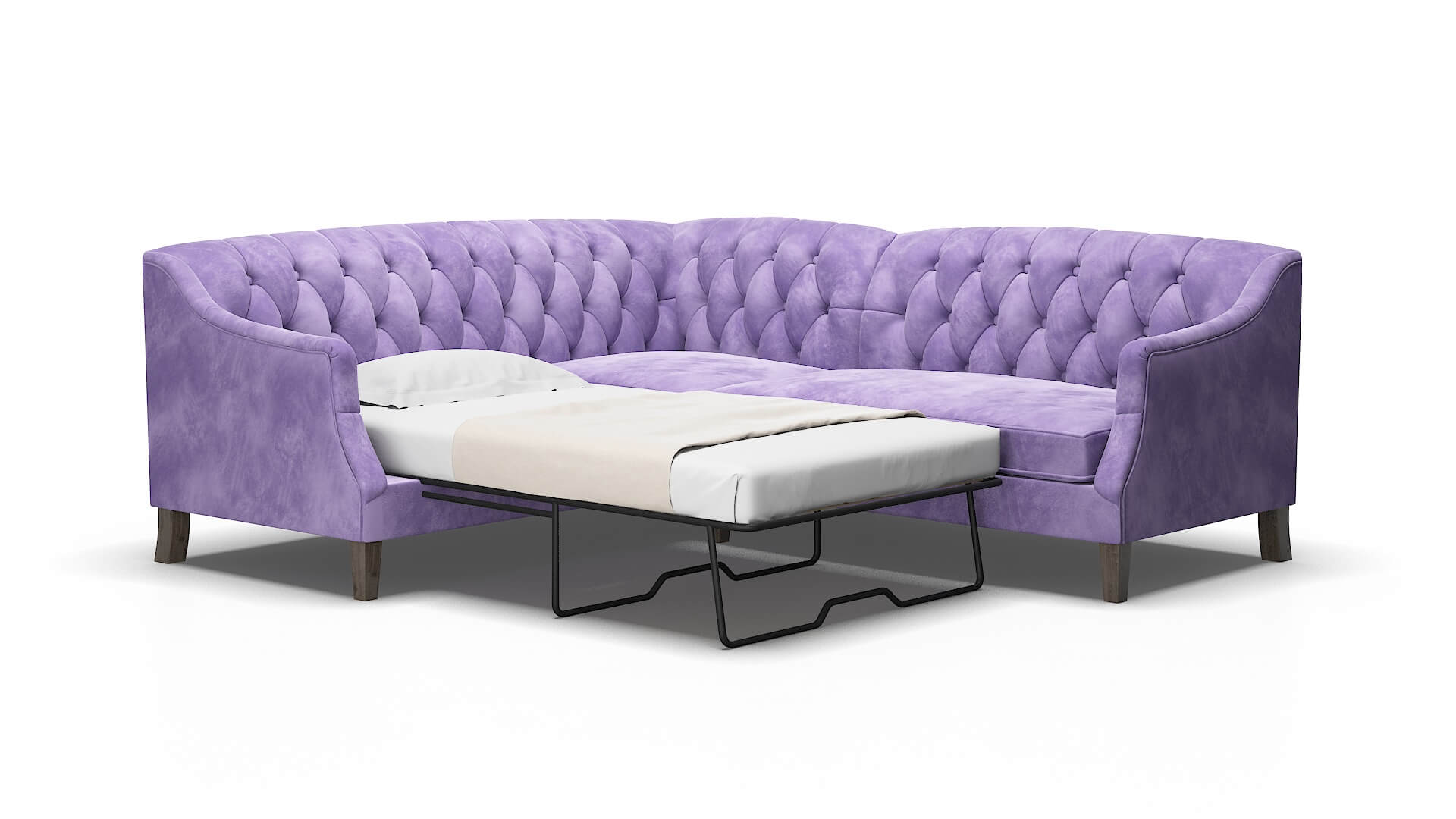 Shiraz Royale lavender Sectional sleeper Espresso Legs  2