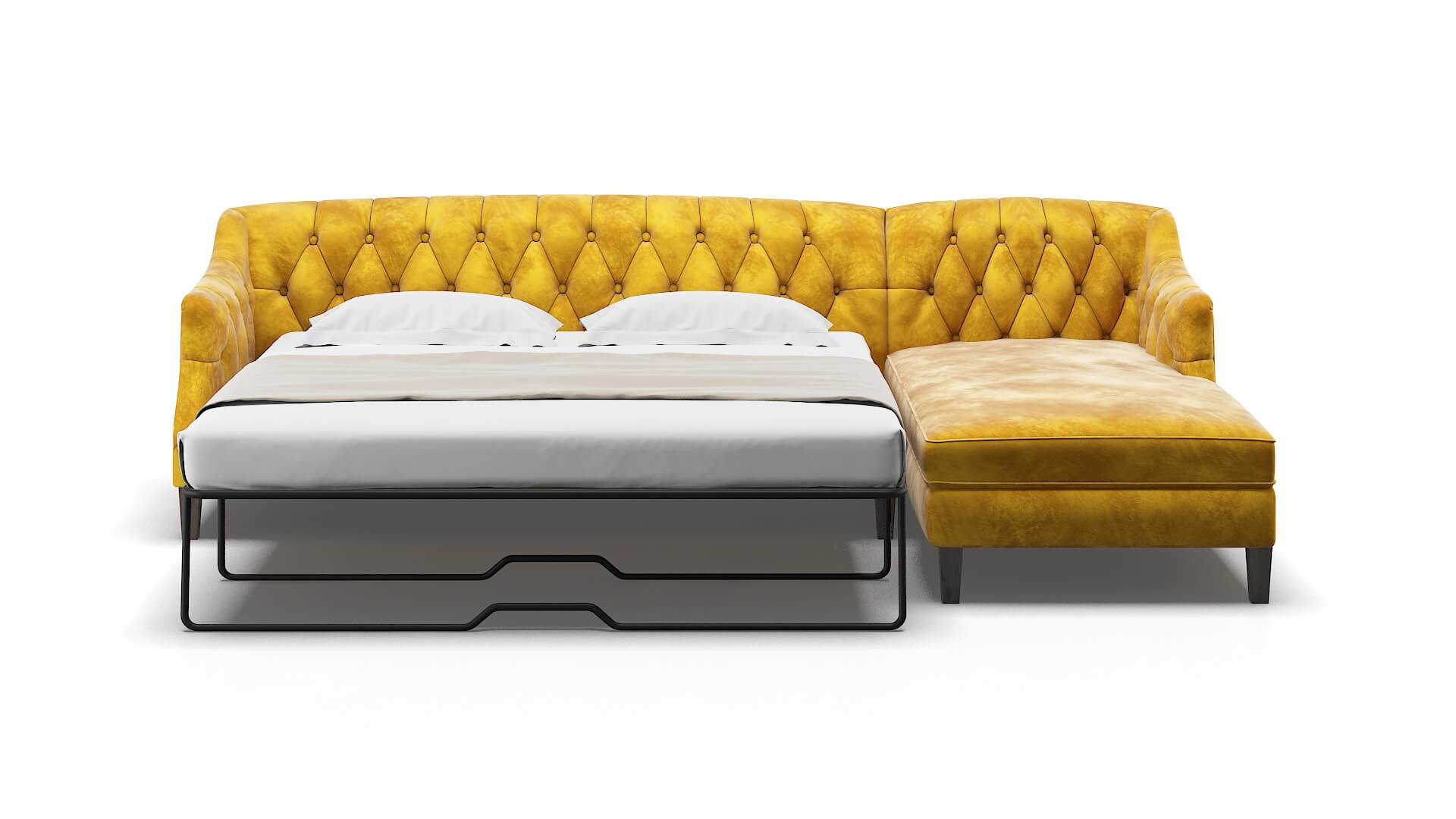 Shiraz Royale Marigold Panel Sleeper Espresso legs 1