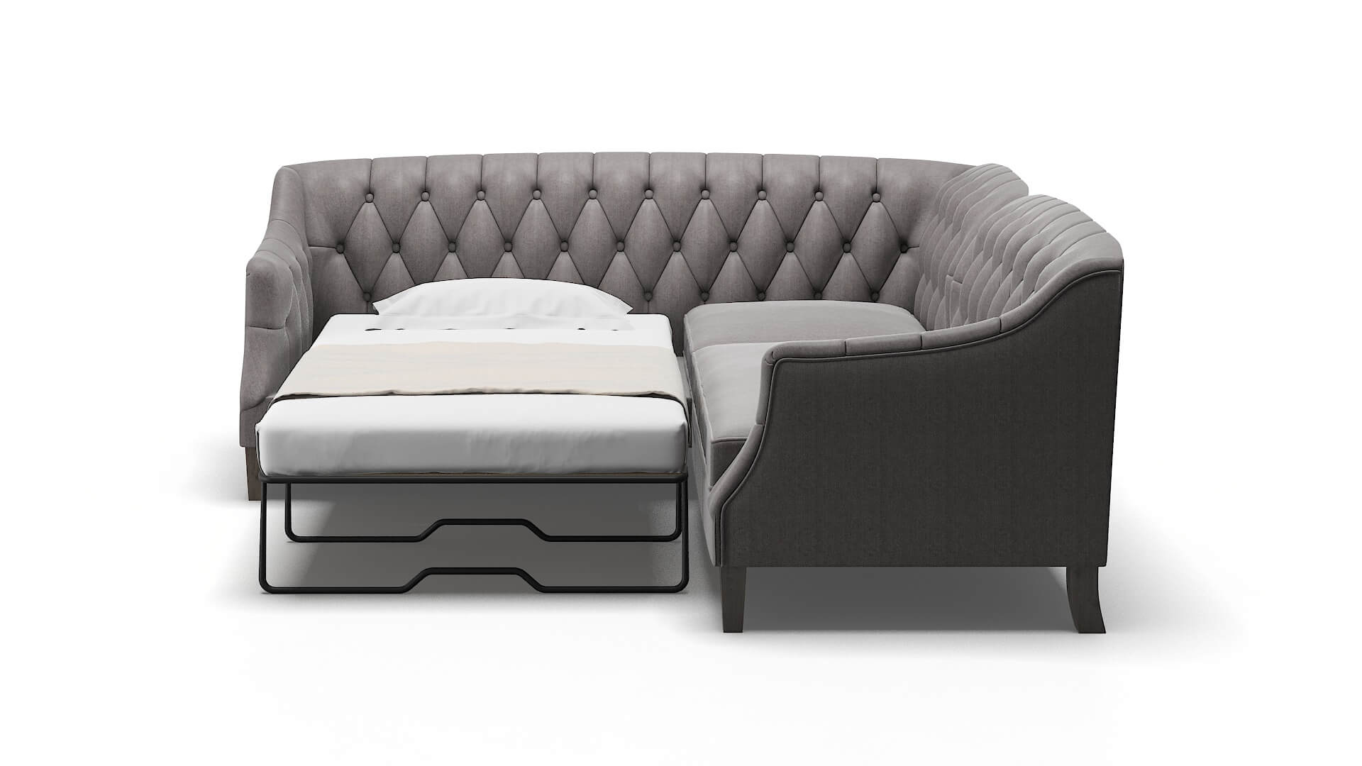 Shiraz Sasha Granite Sectional Sleeper Espresso legs 1