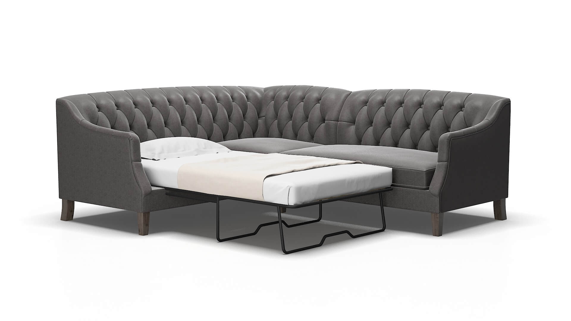 Shiraz Sasha grey Sectional sleeper Espresso Legs  2