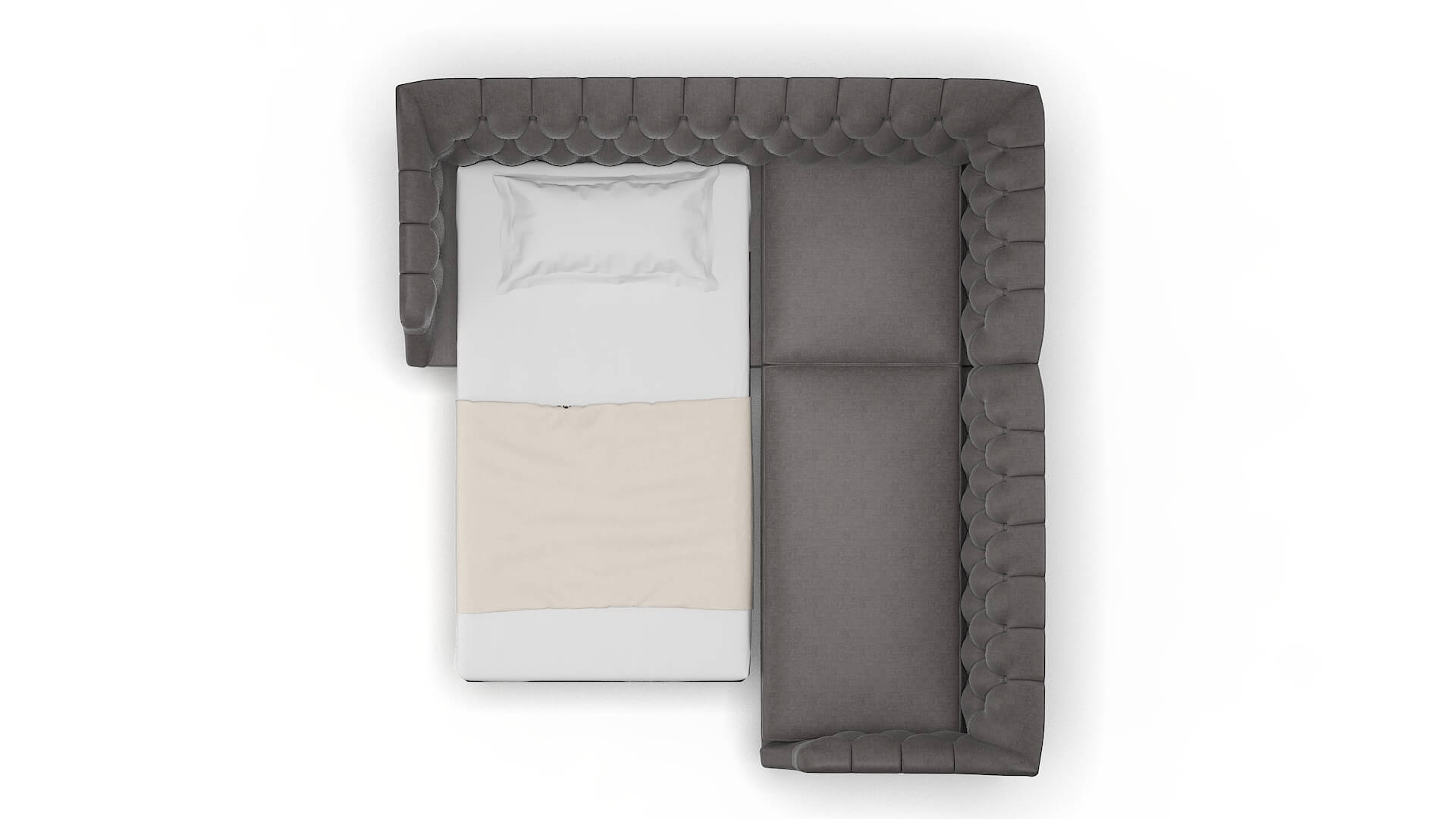 Shiraz Sasha Grey Sectional Sleeper Espresso legs 3