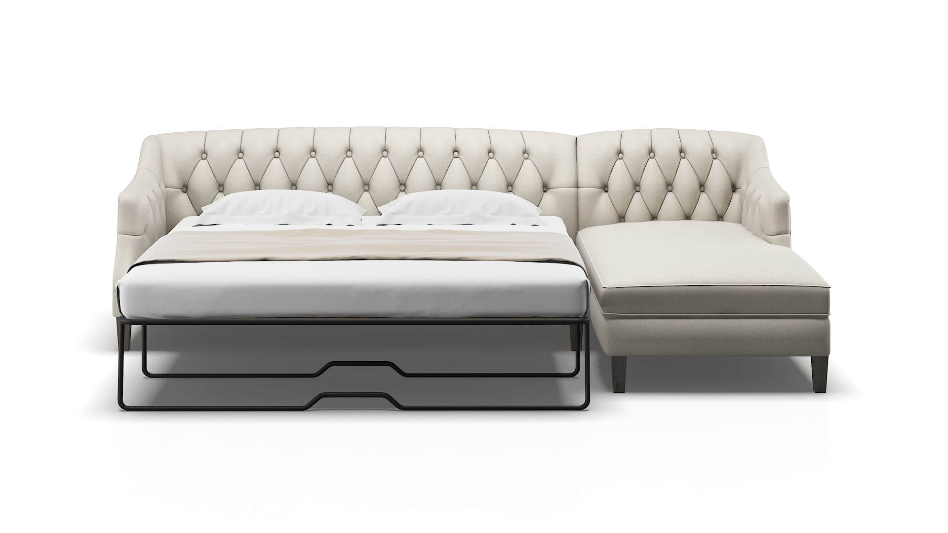 Shiraz Sasha Linen Panel Sleeper Espresso legs 1