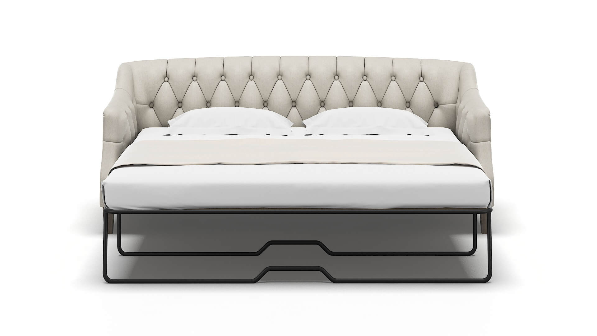 Shiraz Sasha Linen Sofa Sleeper Espresso legs 1