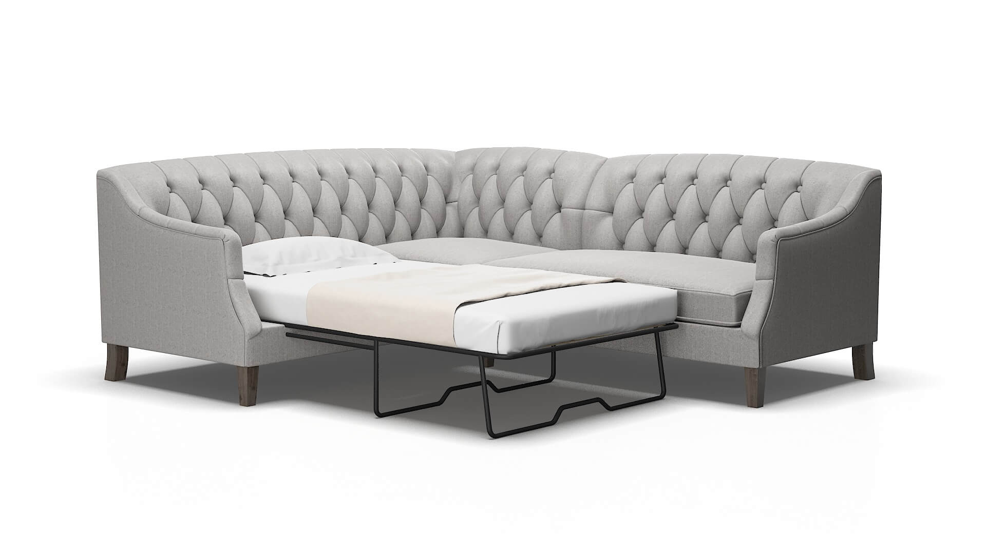Shiraz Sasha silver Sectional sleeper Espresso Legs  2