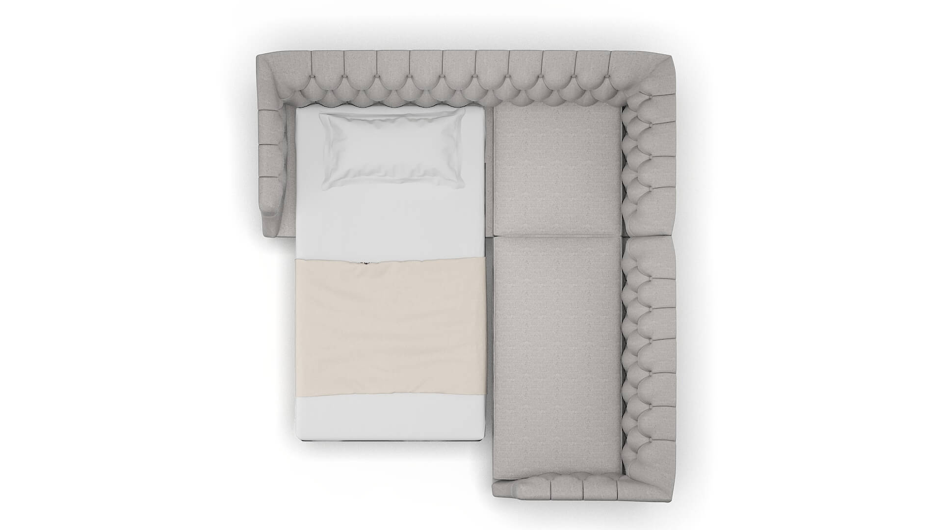 Shiraz Sasha Silver Sectional Sleeper Espresso legs 3