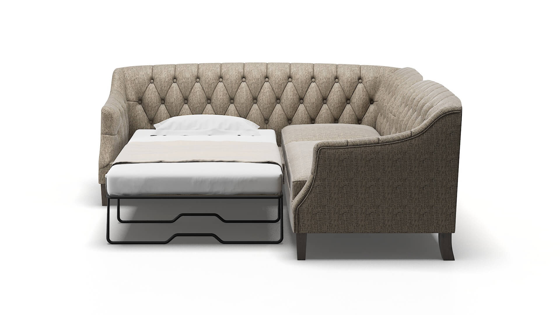 Shiraz Solifestyle 51 Sectional Sleeper Espresso legs 1