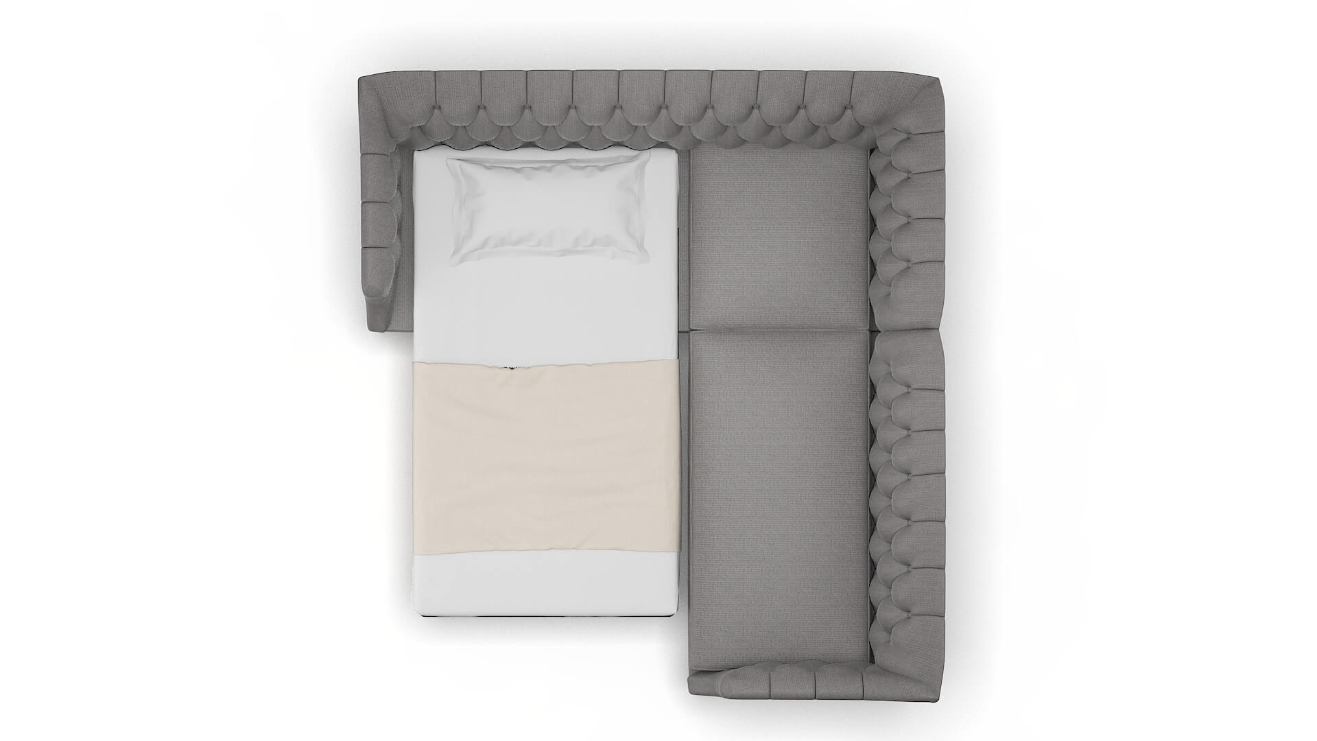 Shiraz Terrain Oatmeal Sectional Sleeper Espresso legs 3