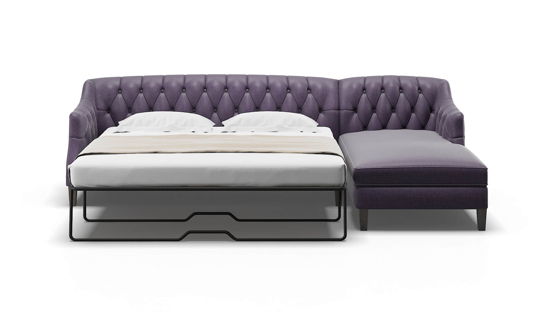 Shiraz Tess Blackberry Panel Sleeper Espresso legs 1